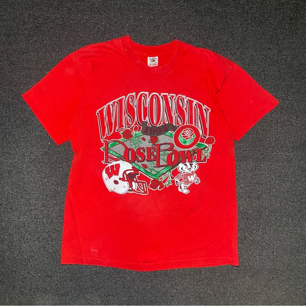 Vintage Wisconsin Badgers 1994 rose bowl Bucky badger red shirt size large
